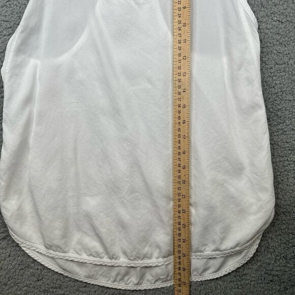 Lululemon cotton blend Flowy Racerback tank singlet White... sz 10 - Picture 7 of 8